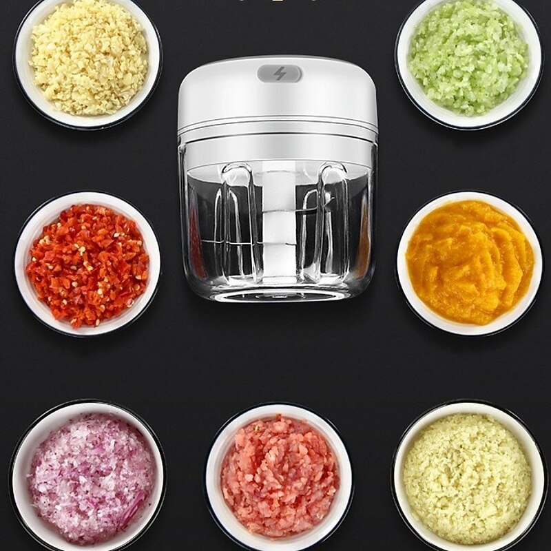 100/250mL Mini Portable Electric Garlic Chopper USB Charging Ginger Masher Machine Sturdy Durable Chili Vegetable Crusher Kitchen Tools Kitchen Accessories2