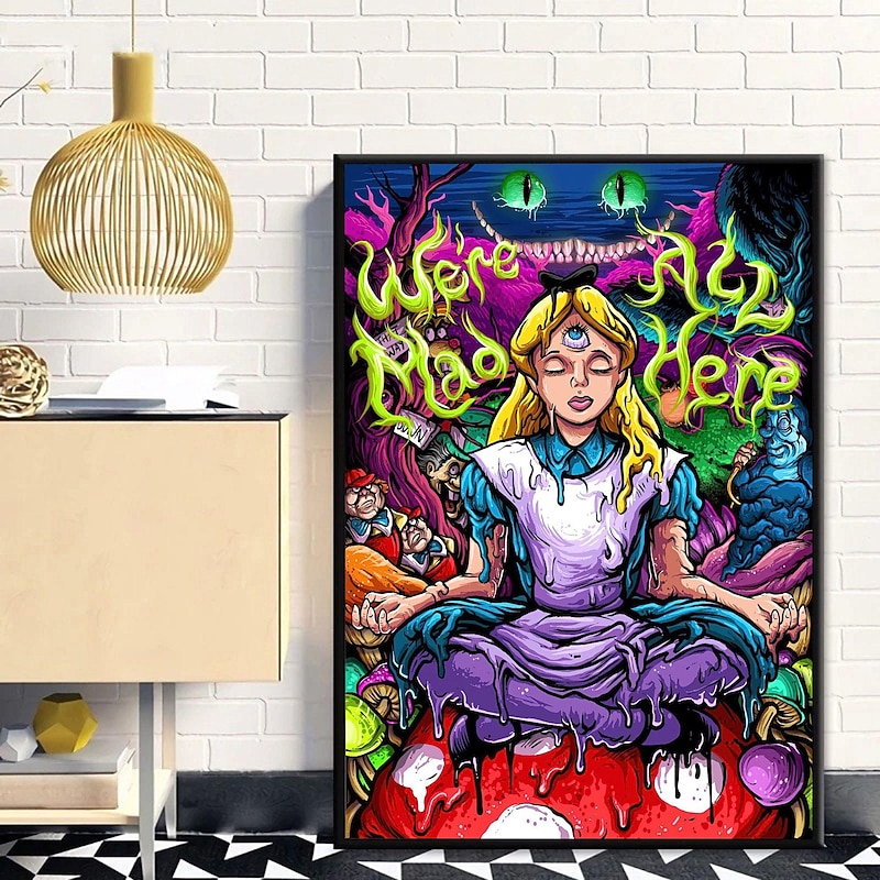 1 Panel Psychedelic  Prints Posters/Picture Women Modern Wall Art Wall Hanging Gift Home Decoration Rolled Canvas No Frame Unframed Unstretched