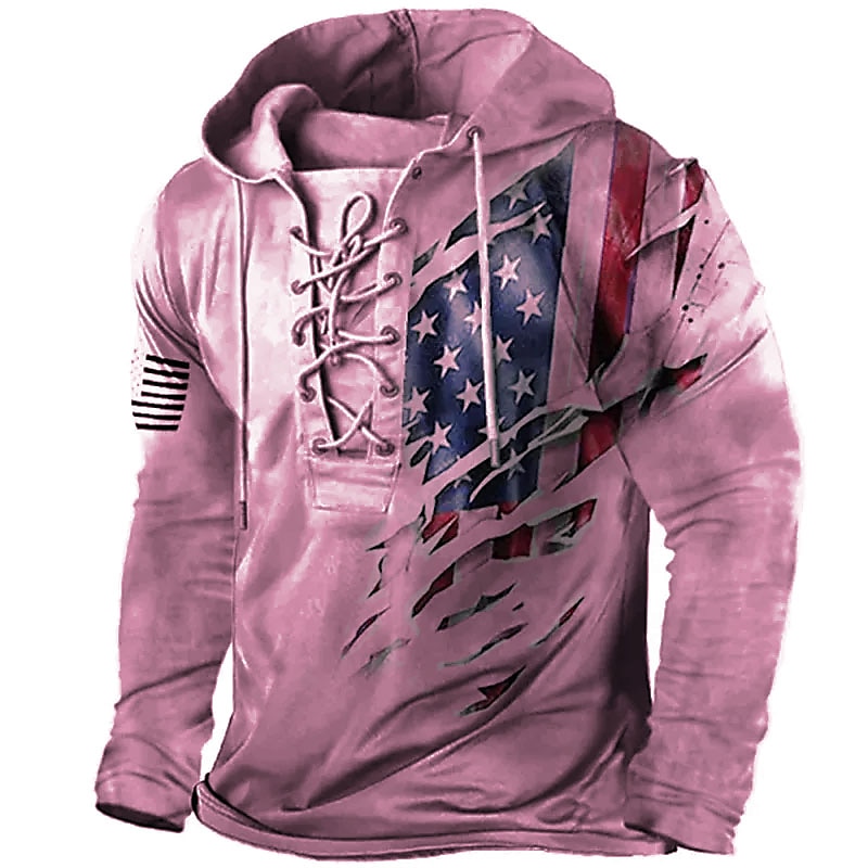 Veterans Day Men's Patriot Patriotic Veteran Graphic Prints National Flag Hoodie Hoodies Sweatshirt Pullover Hoodie Sweatshirt Long Sleeve Hooded Sweatshirt Hooded Streetwear 3D Print Sports &3