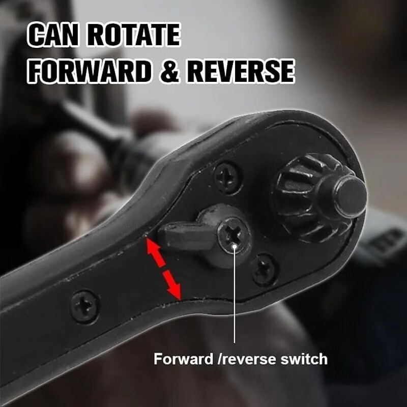 2-in-1 Double End Wrench Tool Flexible Head Combination Ratchet Wrench Dual-use Wrench Chromium-vanadium Steel2