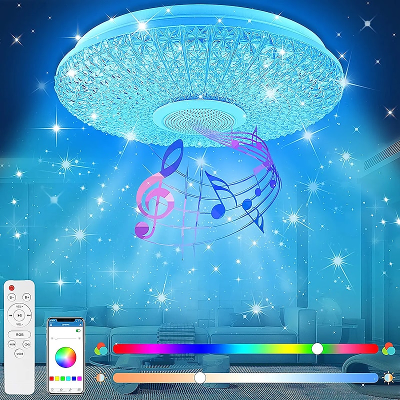 Led music ceiling light 15.6 in 36W with Bluetooth Speaker  Remote Color Change Remote Control / Smartphone App Control Suitable for Kitchen Living Room Bedroom Children's Room Corridor3