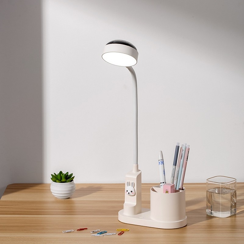 LED Desk USB Rechargeable with Pen Holder Dimming 3 Brightness Flexible Desk Lamp LED Flexible Reading Eye Protection Desk Lamp Star Projector Night Light Student Dormitory Bedroom Night Light3