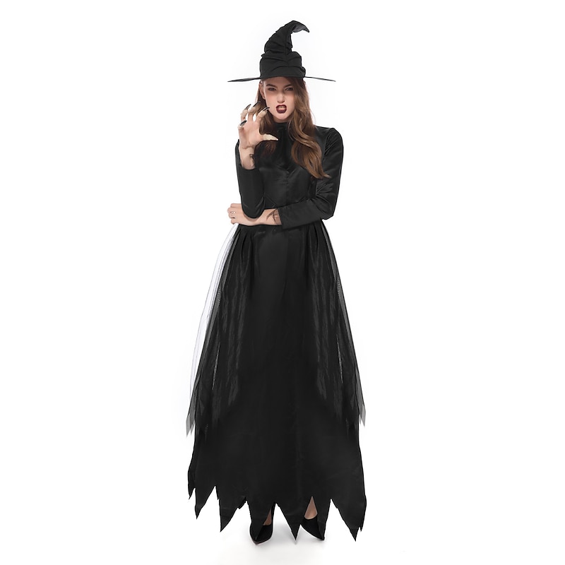 Couples Cosplay Witch Warlock Couples' Costumes Men's Women's Movie Cosplay Cosplay Costume Party Black Dress Hat Carnival Masquerade Valentine's  Day for Walpurgis Night2