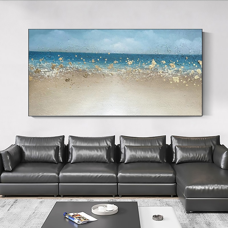 Handmade Oil Painting Canvas Wall Art Decor Original Sea Painting Abstract Seascape Painting for Home Decor With Stretched Frame/Without Inner Frame Painting3