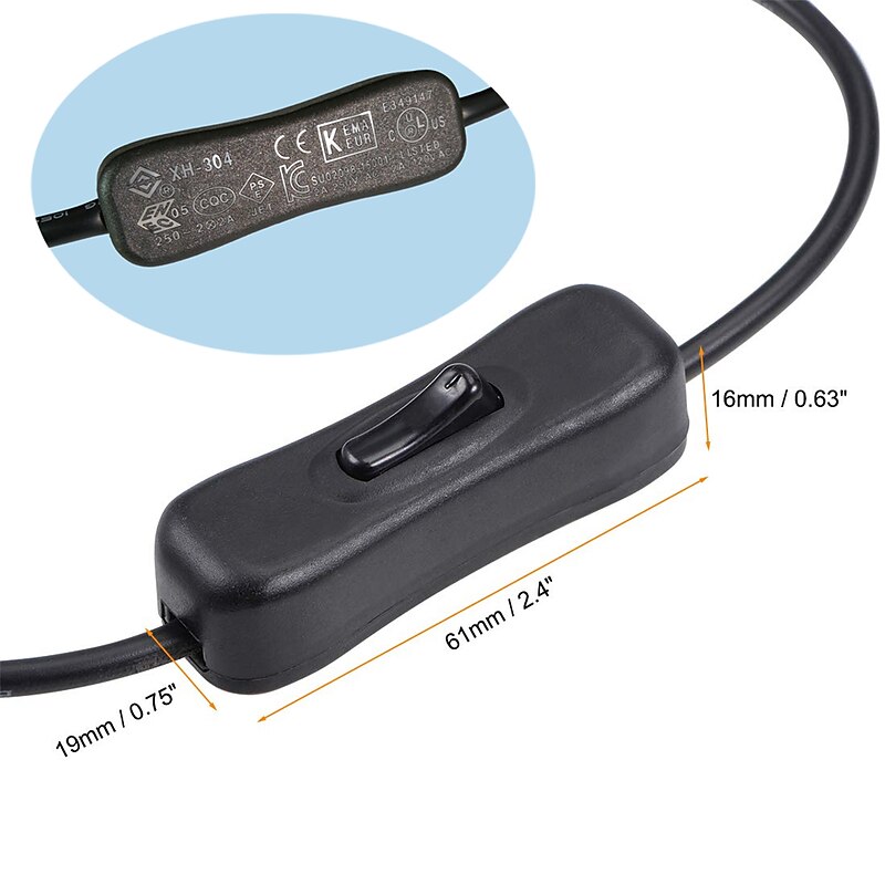 2pcs 30cm DC 5.5mm x 2.5mm Male to Female Switch Connecting Cable (suitable for LED CCTV security camera)3