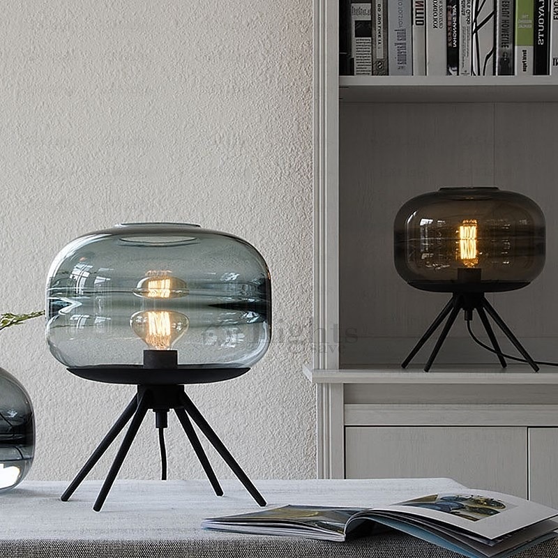 Table Lamp Postmodern Creative Bedside Lamp Model Room Hotel Bedroom Study Soft Decoration Nordic Art Glass Table Lamp3