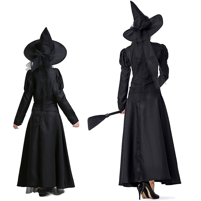 Witch Dress Cosplay Costume Hat Kid's Adults' Women's Girls' Halloween Carnival Masquerade Easy Carnival Costume for Walpurgis Night3