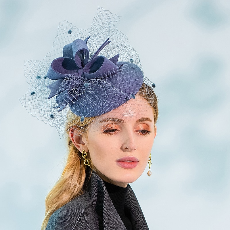Elegant Fashion 100% Wool Hats / Headwear with Bowknot / Smooth / Solid 1pc Wedding / Party / Evening Headpiece Christmas/ Special Occasion / Office & Career / Casual / Graduation / Congratulations /4