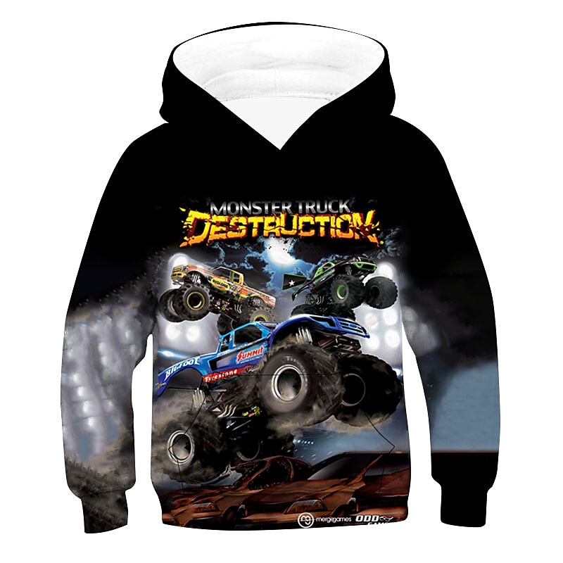 Boys 3D Graphic Hoodie Long Sleeve 3D Print Summer Spring Fall Fashion Cool Kids 3-12 Years Outdoor Daily Regular Fit