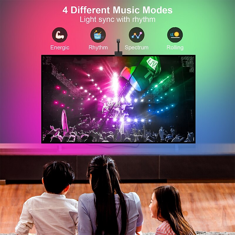 RGBIC LED Light Strip Camera TV Screen Synchronization WiFi APP Music Synchronization Game Bedroom TV Background Ambient Light Shustar3
