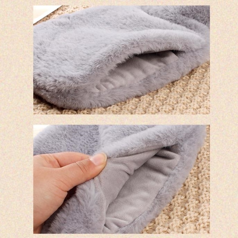 Hot Water Bottle Hot Water Bag With Plush Cover 1 Liter For Cramps, Pain Relief, Removable Hot Cold Pack Hot Water Bed Warmer2