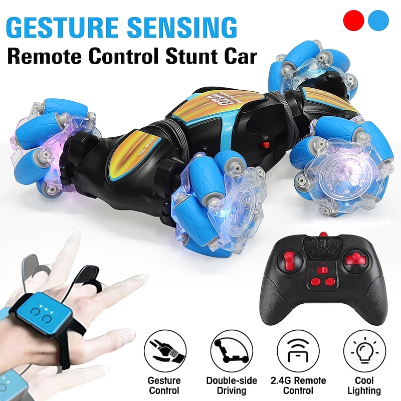 2.4G 4WD Gesture Sensing Car Remote Control Stunt Car 360 All-Round Drift Twisting Off-Road Dancing Vehicle Kids Toys W/ Lights