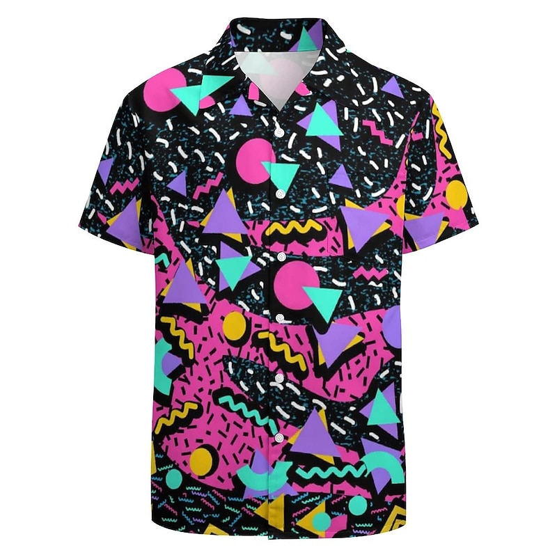 Retro Vintage 1980s Masquerade Fancy Dress Men's Halloween Carnival Masquerade Party / Evening Bachelorette Party Pride Parade Adults' Shirt3