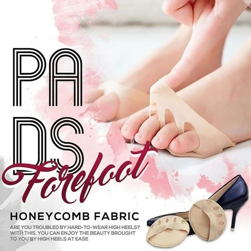 Forefoot Pads Honeycomb Fabric,High Heels Invisible Socks Forefoot Protector Forefoot Pad Toe Protector High Heels Toe Inserts Shoe Inserts