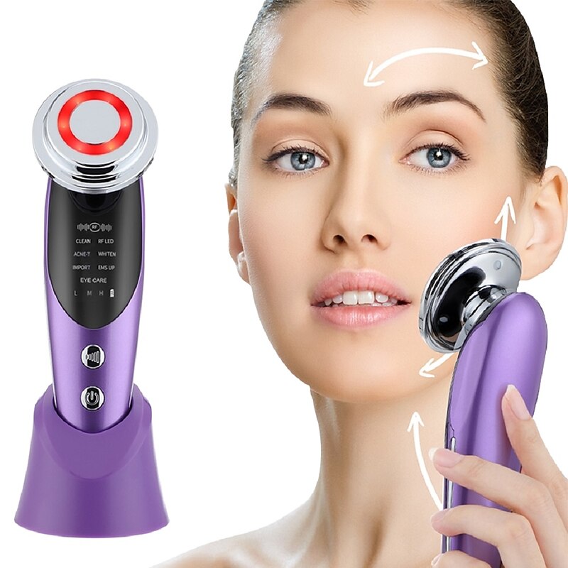 7 in 1 Face Lift Devices  RF Microcurrent Skin Rejuvenation Facial Massager Light Therapy Anti Aging Wrinkle Beauty Apparatus