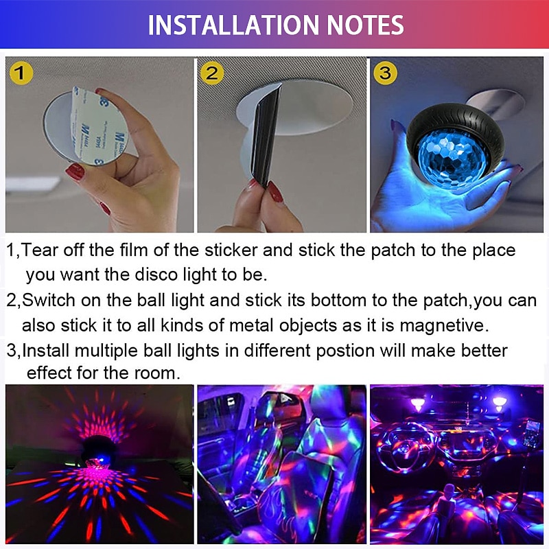 LED Disco Ball Stage Lights Party Lights Indoor UFO 9 Colors DMX Crystal Magic Ball Stage Light Effects DJ Party Christmas Sound Activated Lights4