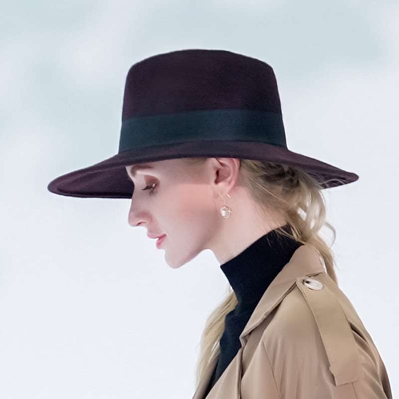 Hats Wool Fedora Hat Sun Hat Casual Holiday Retro Classic British With Pure Color Splicing Headpiece Headwear2