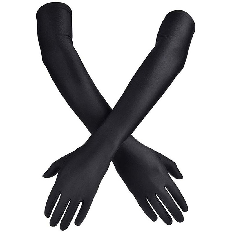 The Great Gatsby Charleston Roaring 20s 1920s Vintage Inspired Gloves Necklace Flapper Headband Women's Feather Costume Vintage Cosplay Party Prom Gloves / Cigarette Stick / Plastic / Solid Colored4