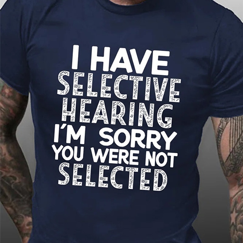 Men's Slogan T Shirt Casual Style Cotton Short Sleeve Graphic Shirt Blue-Green Black Wine Comfortable Tee Vacation Holiday Fashion Designer Clothing2