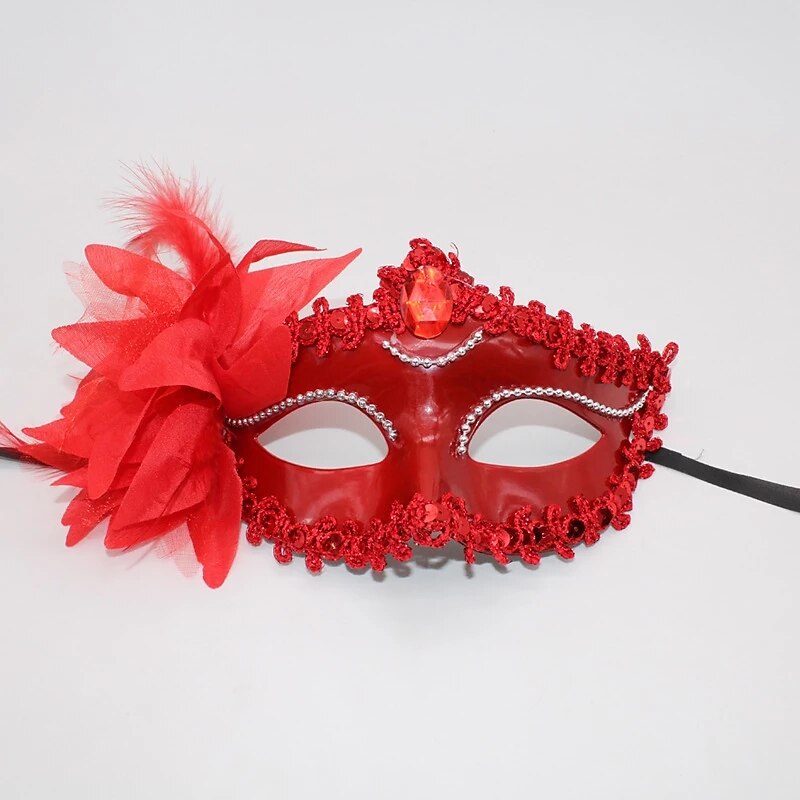 Sexy Diamond Venetian Mask Venice Feather Flower Wedding Carnival Party Performance Purple Costume Sex Lady Mask Masquerade for Halloween3
