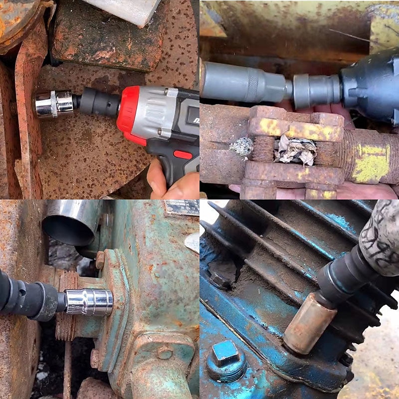 Air Cannon Pneumatic Universal Joint Adapter 360 Degree Rotary Joint Electric Wrench Socket Accessories Tool2