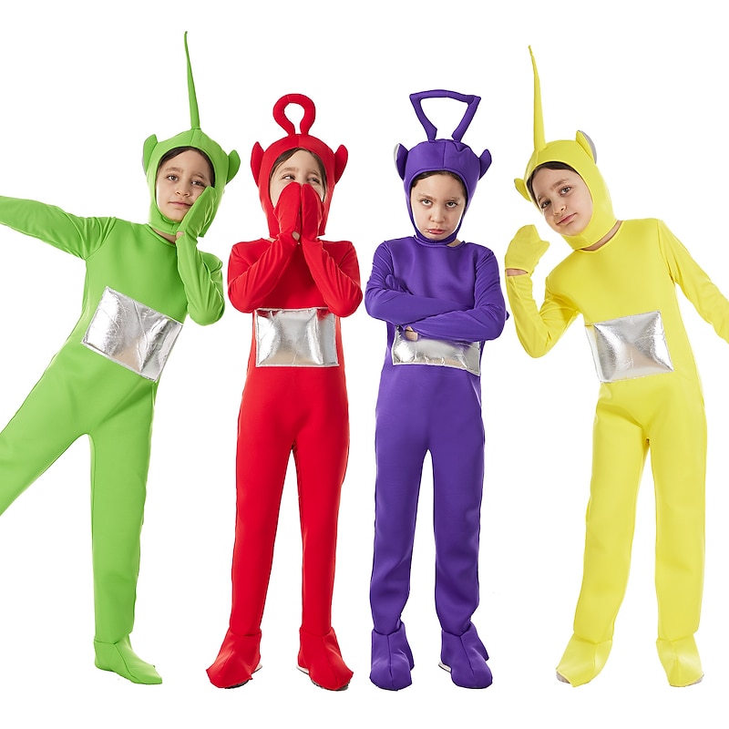 Alien Teletubbies Funny Costumes Family Costume Halloween Group Family Costumes Boys Girls' Movie Cosplay Cute Funny & Reluctant Yellow Red Purple Costume Carnival Masquerade Valentine's  Day