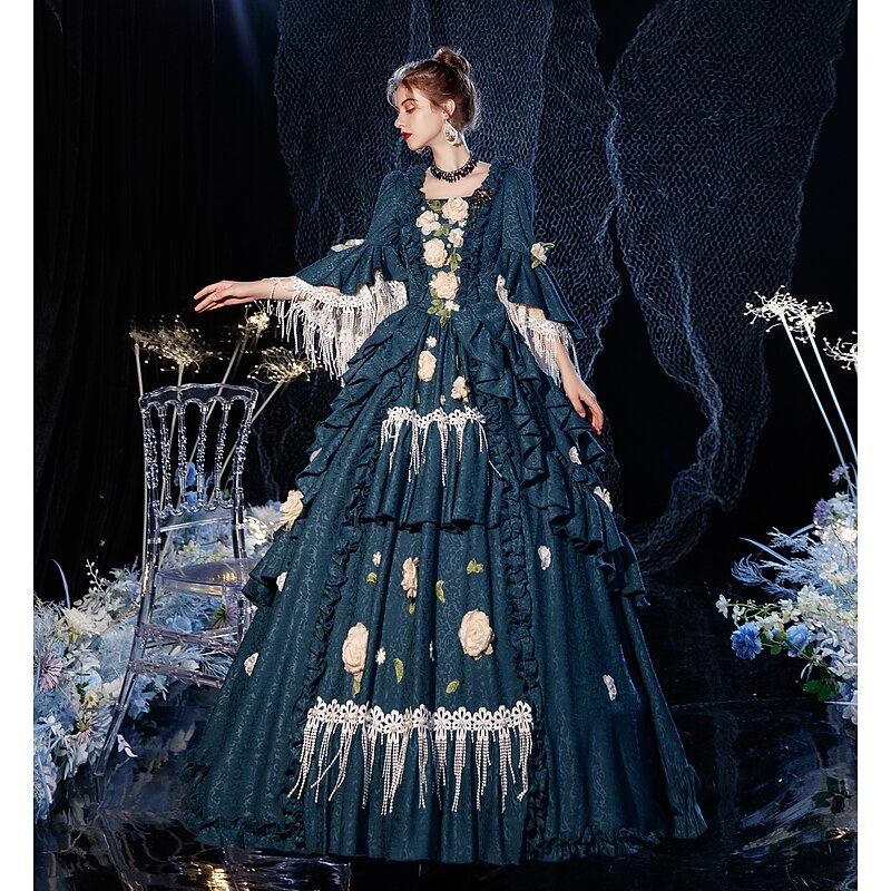 Gothic Victorian Vintage Inspired Dress Party Costume Prom Dress Princess Shakespeare Solid Color Ball Gown Fancy Dress Women's Christmas Carnival New Year Party Evening Party Masquerade Adults' Dress2