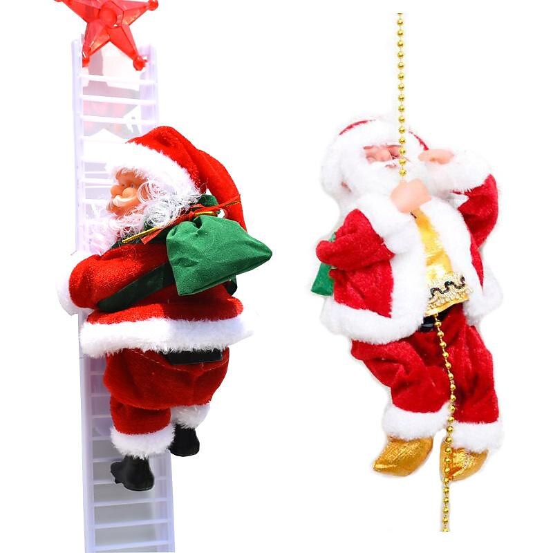 Christmas Electric Music Santa Claus Climbing Ladder, Stocking Stuffers for Kids, Fun Climbing Rope Doll Ornaments, Unique Christmas Gifts and Decorations2