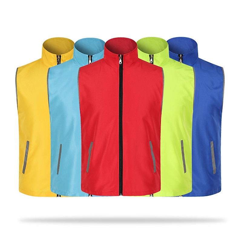 Men's Cycling Vest Solid Color Sleeveless Bike Vest / Gilet Jacket Top with 3 Rear Pockets Windproof Fast Dry Reflective Strips Back Pocket Sports Red Blue Sky Blue Clothing Apparel