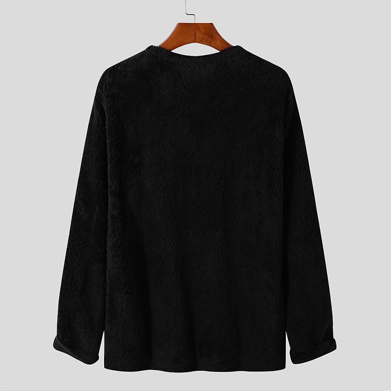 Men's T Shirt Long Sleeve Shirt Long Sleeve Crew Neck Fall Winter Plain Lightweight Casual Comfortable Vacation Holiday Weekend Black White Top Tee for Men3