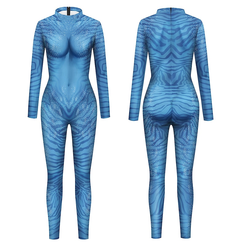 Couples Zentai Suits Catsuit Skin Suit Avatar 2 The Way of Water Neytiri Jake Sully Adults' Cosplay Costumes Halloween Men's Women's Monster Halloween Carnival3