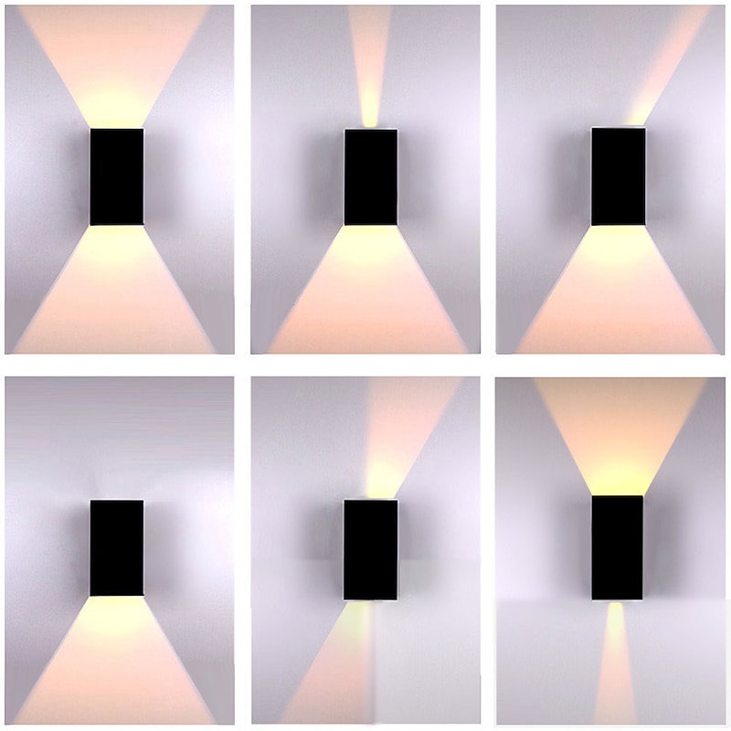 LED Outdoor/Indoor Wall Lamp 2 Heads 12W 4 Heads 20W Adjustable Beam Angle LED Porch Lamp Outdoor Lamp Applicable to House Terrace and Porch AC85-265V3