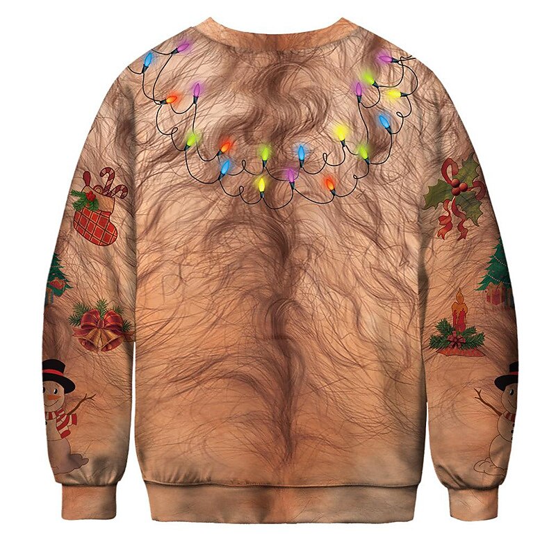 Men's Unisex Graphic Prints Ugly Christmas Sweatshirt Sweatshirt Pullover Long Sleeve Sweatshirt Crew Neck Streetwear Designer Casual 3D Print Christmas Daily Sports Print Spring &  Fall2