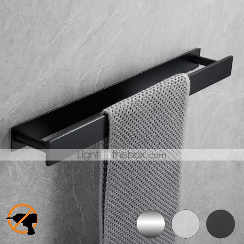 Towel Racks for Bathroom,Self-Adhesive Towel Bar Wall Mounted SUS304 Stainless Steel No Drill Towel Holders for Toilet Bathroom,Kitchen(Black/Chrome/Brushed Nickel)40cm2