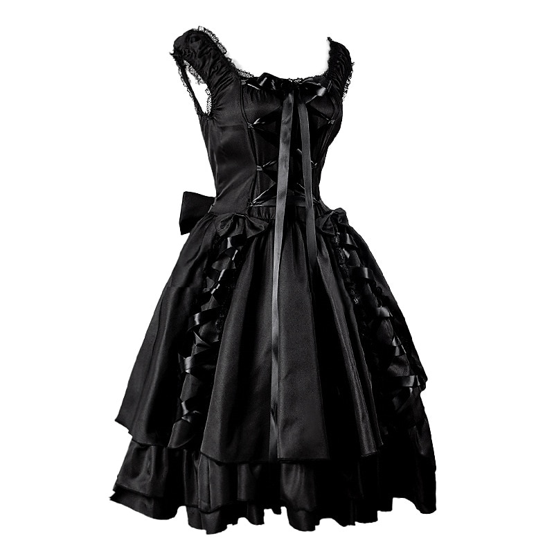 Retro Vintage Punk & Gothic Medieval Dress Masquerade Witch Goth Girl Fancy Dress Women's Fantasy Walpurgis Night Halloween Carnival Masquerade Halloween Party / Evening Adults' Dress3