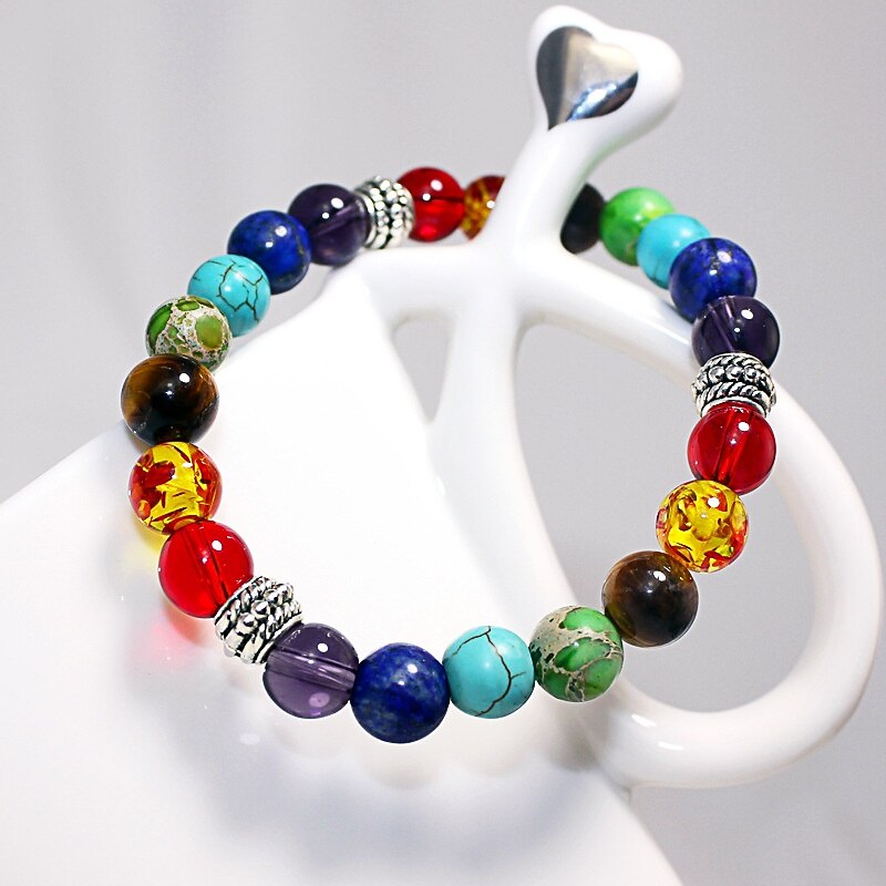 7 Mixed Chakra Healing Balance Beads Bracelet Yoga Life Energy Natural Stone Bracelet Lovers  Gift2