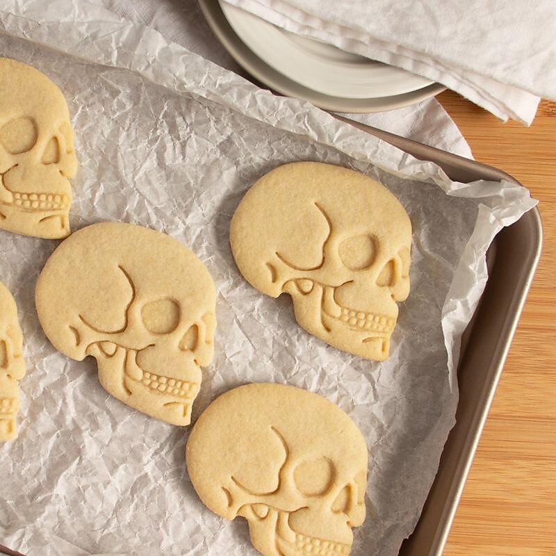 Plastic Skull Biscuit Abrasive White Baking Tool Diy Cartoon Skull BiscuitMold4