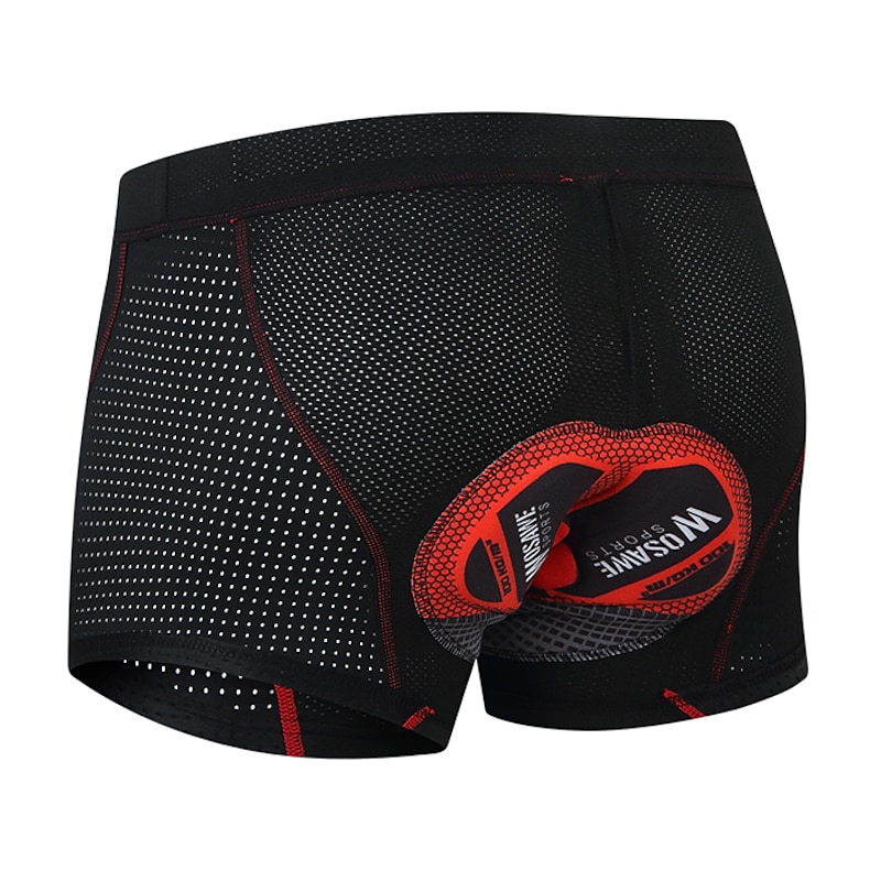 WOSAWE Men's Cycling Underwear Bike Shorts Cycling Padded Shorts Bike Shorts Underwear Shorts Semi-Form Fit Mountain Bike MTB Road Bike Cycling Sports 4D Pad Quick Dry Reduces Chafing Wicking Black