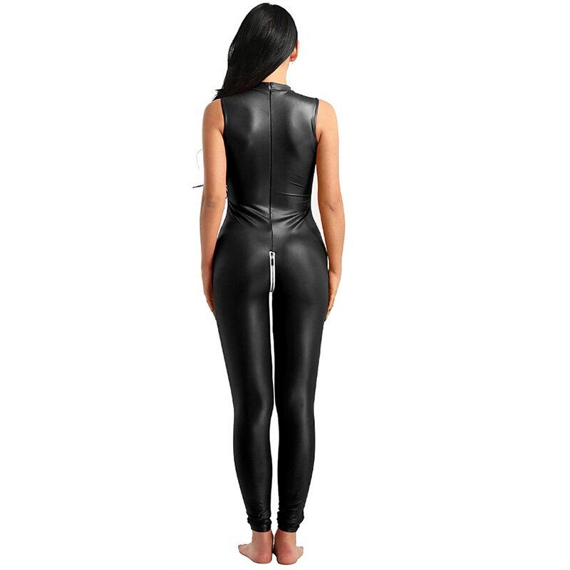 Dance Costumes Exotic Dancewear Leotard / Onesie Metal Chain Splicing Women's Performance Training Sleeveless Dropped Polyester PU3