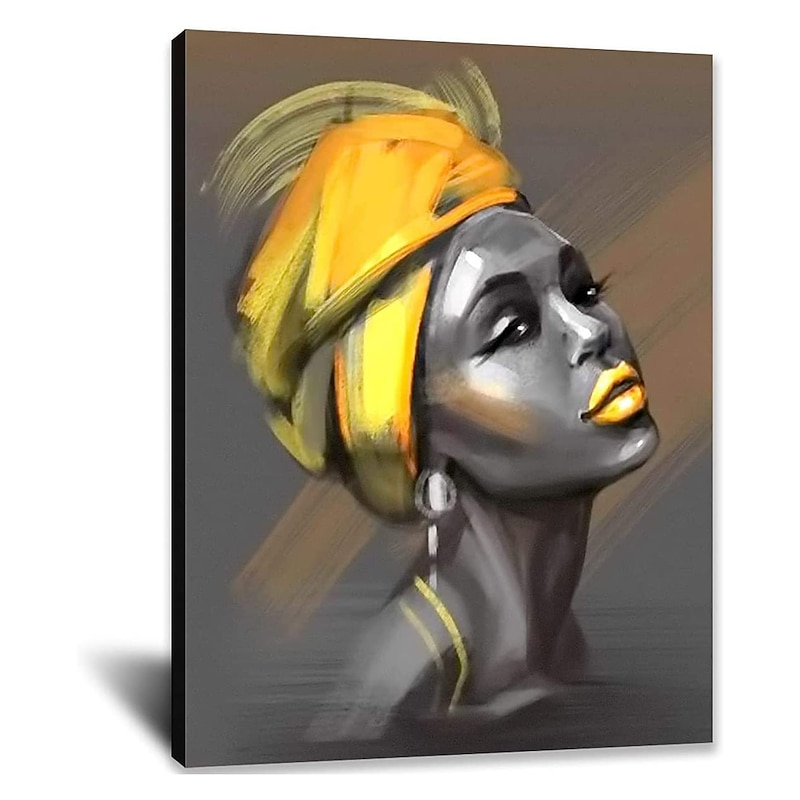 Handmade Oil Painting Canvas Wall Art Decoration Modern African Women Figure Portrait for Home Decor Rolled Frameless Unstretched Painting4