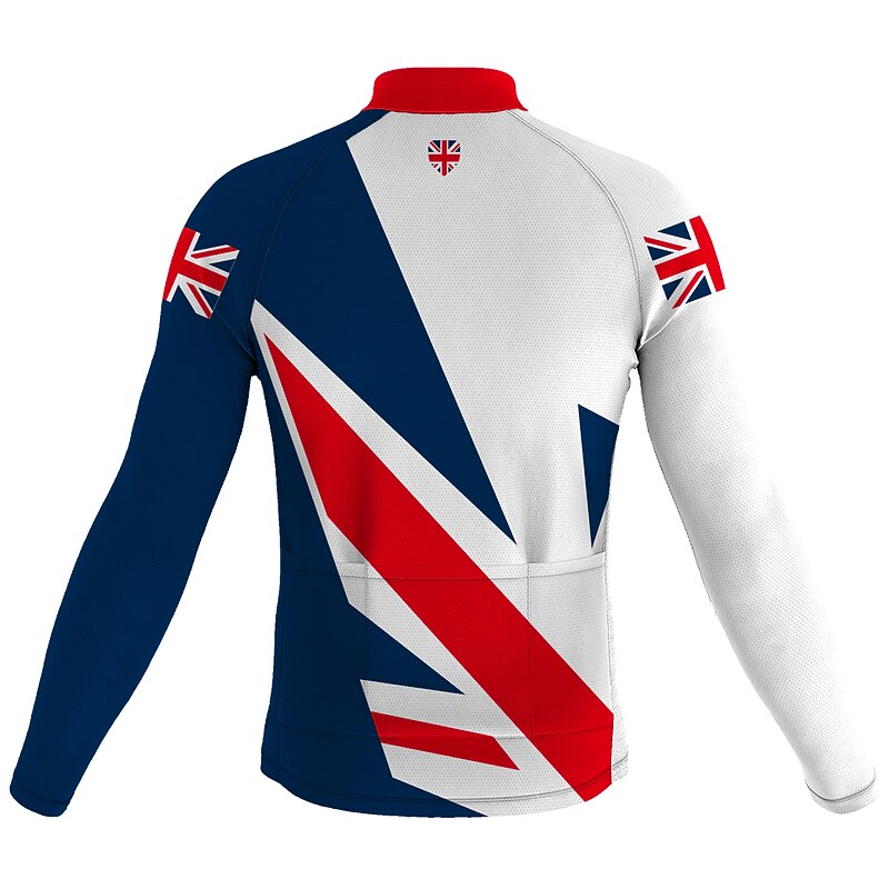 Men's Cycling Jersey UK Long Sleeve Bike Jersey Top with 3 Rear Pockets Mountain Bike MTB Road Bike Cycling Quick Dry Reflective Strips Lightweight Materials Back Pocket Sports Yellow Red Navy Blue4