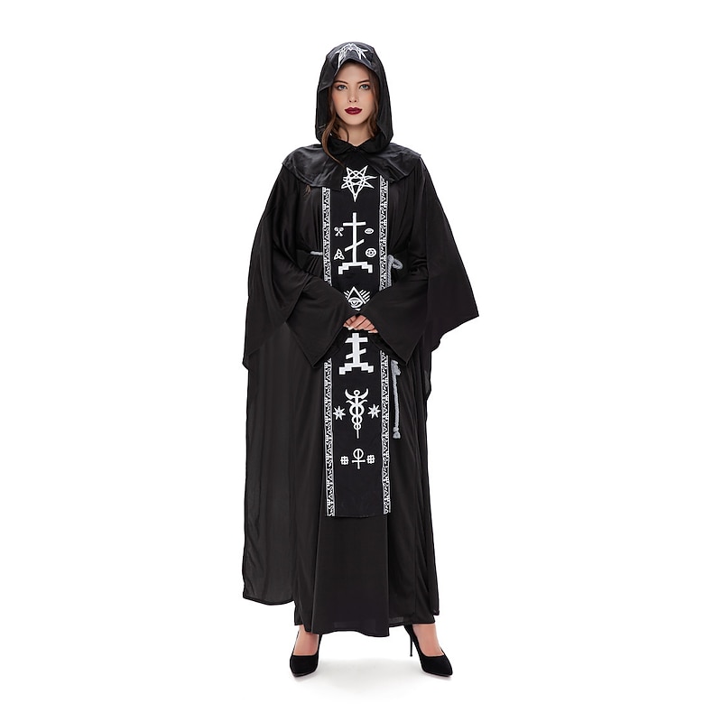 Couples Cosplay Nun Priest Couples' Costumes Unisex Movie Cosplay Cosplay Costume Party Scary Costume Black Red Gray Costume Carnival Masquerade Valentine's  Day for Walpurgis Night2