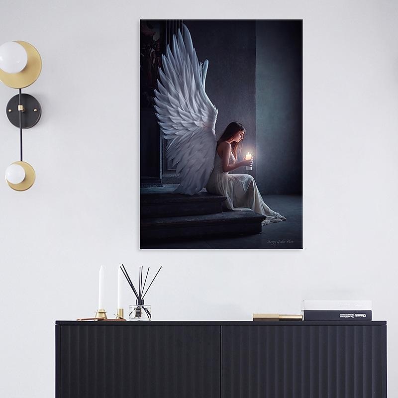1 Panel People Prints Angel Girl Wall Art Canvas Modern Wall Hanging Gift Home Decoration Rolled Canvas No Frame Unframed Unstretched