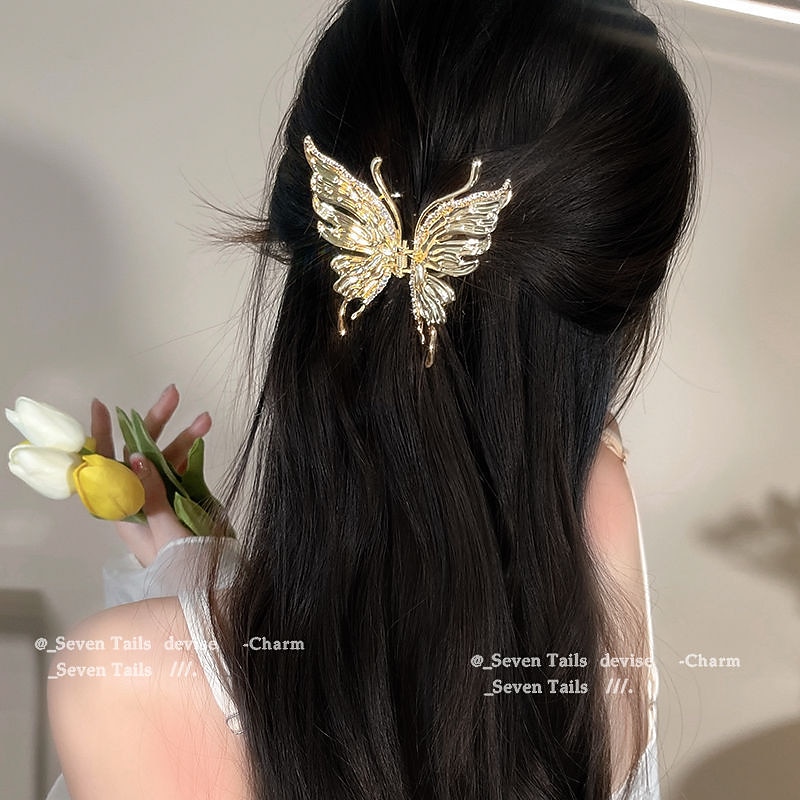1PC Women's Girls' Hair Claws Hair Clip For Daily Butterfly Hair Claw Metal Butterfly Hair Clips Clamp Nonslip Hair Claw Hair Accessories for Women Girls for Thinner Thick Hair Styling Fashion Hair2