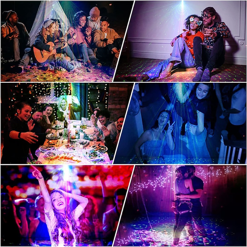 Party Lights Indoor DJ Disco Lights – Multi-Pattern Voice Activated Laser Lights, Flash Stage Projector for Home, Parties, Weddings, Karaoke and Holiday Decorations3