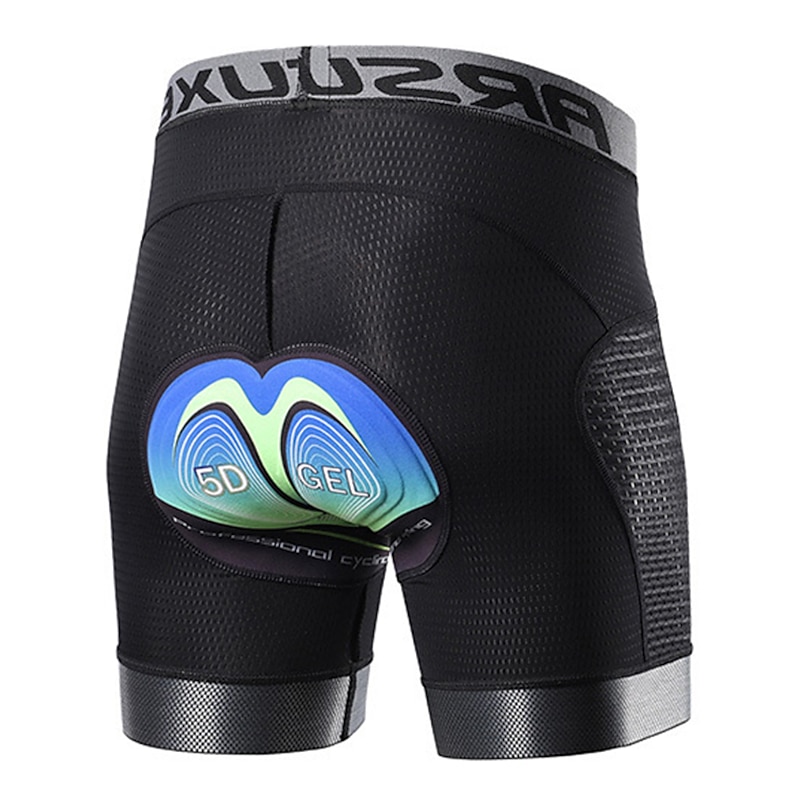Arsuxeo Men's Cycling Padded Shorts Cycling Underwear Bike Padded Shorts 5D padded Chamois Bottoms Breathable Sweat wicking Sports Solid Color Black Red Gray Bike Wear3