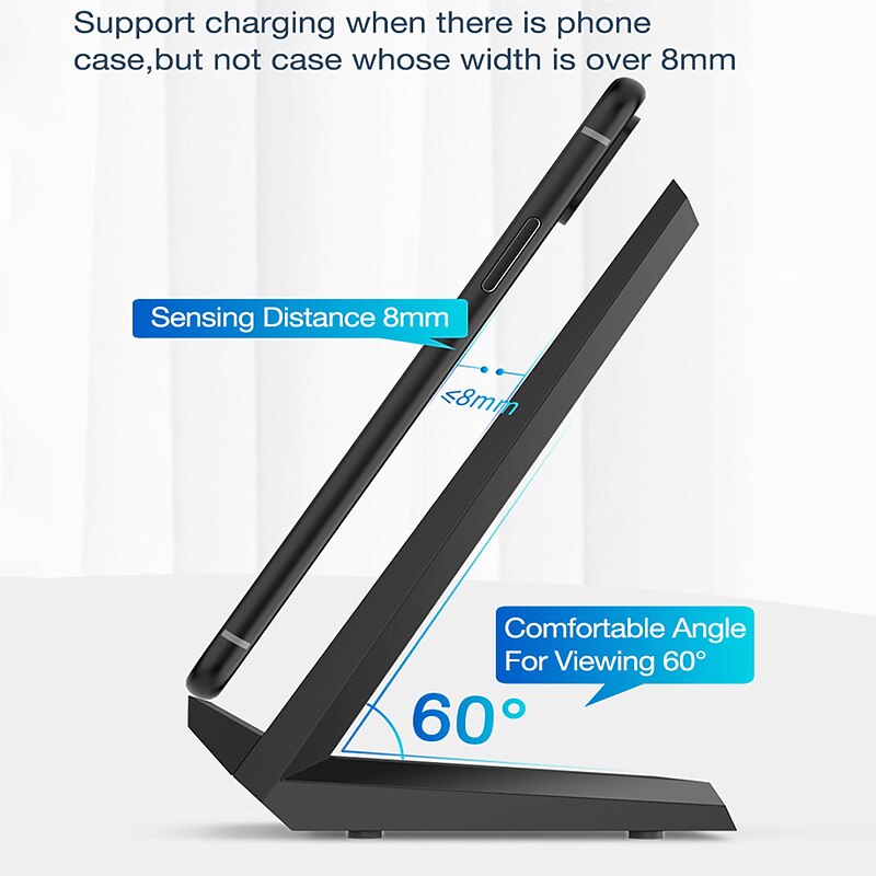 15W Fast Wireless Charger Qi Certified Wireless Charging Stand Compatible with iPhone 13/12/SE 2020/11/XS Max/XR/X Samsung Galaxy S22 S21 S20 S10 Note 20 and Qi Supported Phones2