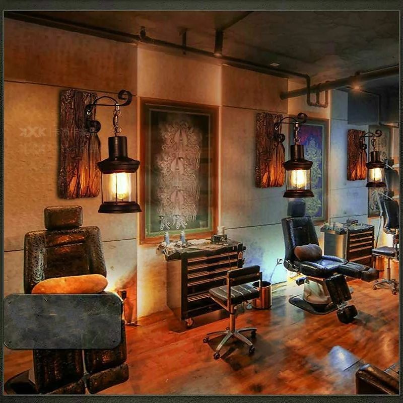 Wall Lamp Single Head Industrial Rustic Vintage Retro Wooden Wall Scone Metal Painting Color for The Country Home Hotel Corridor Decorate Wall Light2