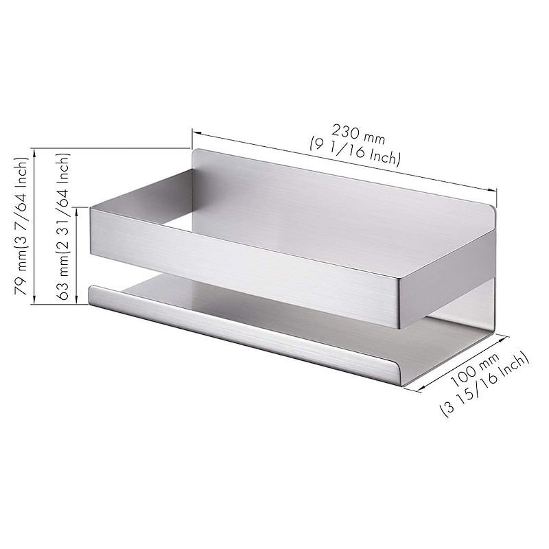 Shower Caddy Bathroom Shelf,Self-Adhesive Shower Shelf Stainless Steel Wall-mounted Punch-free Bathroom Storage For Bathroom,Kitchen(Brushed Nickel,Matte Black)3