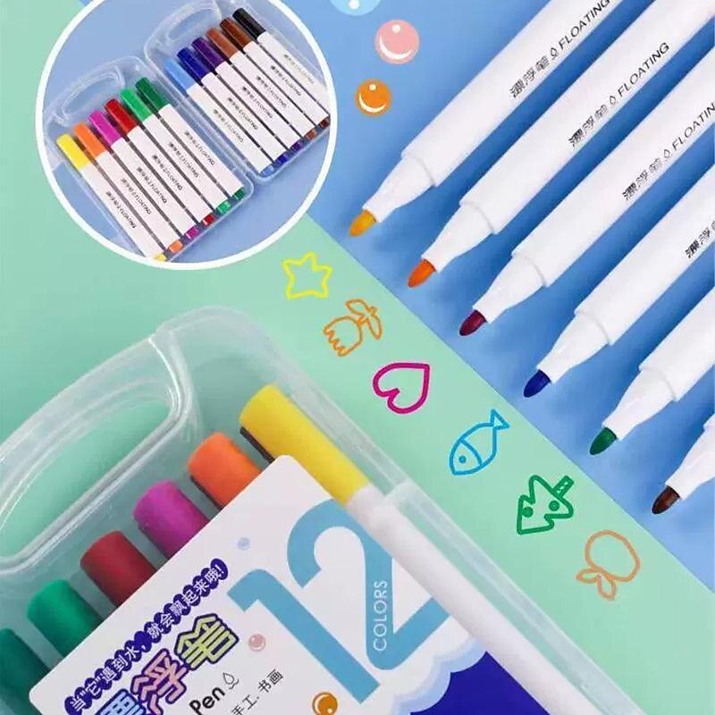Magical Water Painting Pen, 12 Colors Magic Floating Ink Pen Kit Set, Erasing Whiteboard Markers, Doodle Water Pens Great Idea For Kids Boys Girls Adults2